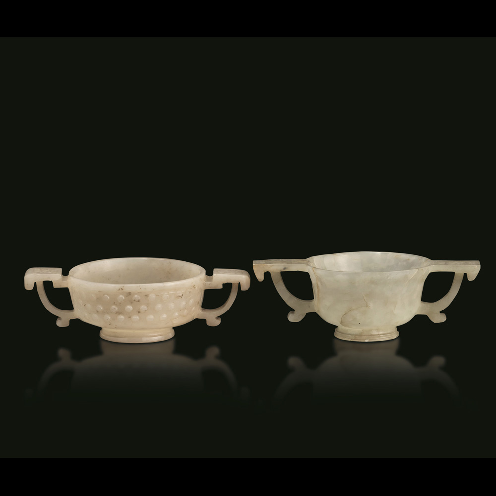 coppa da libagione in giada bianca, dinastia qing xix sec