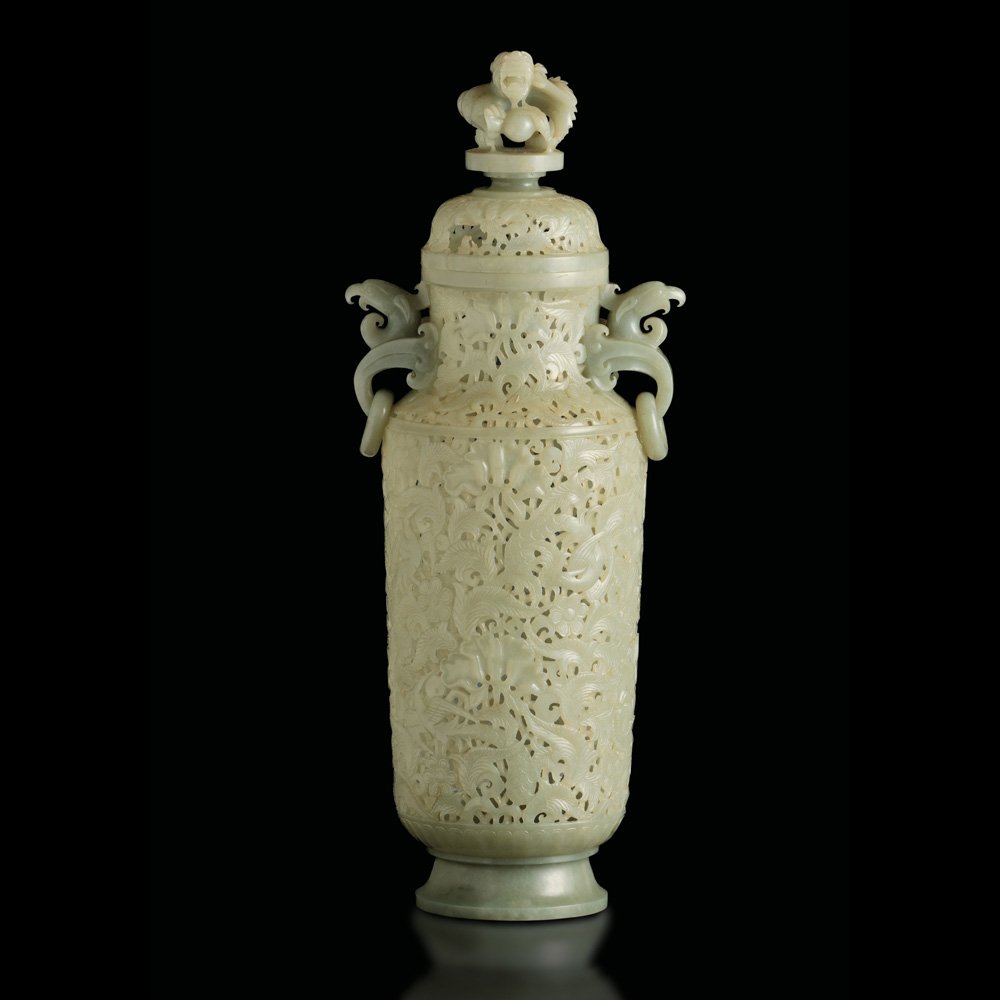 ruji in giada celadon, dinastia qing, epoca qianlong
