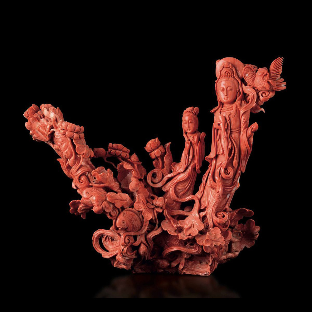 scultura raffigurante guanyin, cina, xix secolo